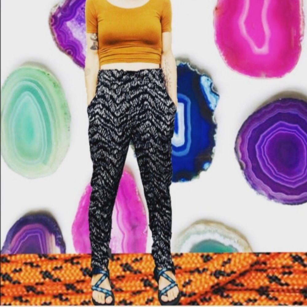 High waist 'paper bag' waist boho print